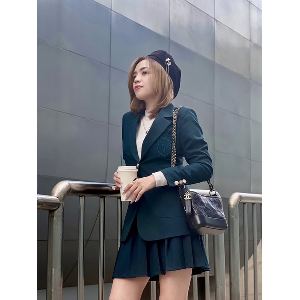 Set vest xanh dương style nữ sinh - Westminster Blazer/ Skirt - Walenty