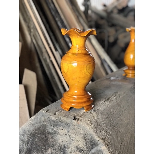Lục bình gỗ xoan đào lọ hoa một cặp đẹp kt 30cm *13cm
