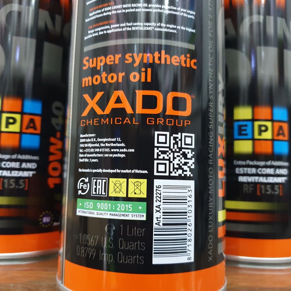 Nhớt XADO RACING V2 gốc Ester và phụ gia Revitalizant phục hồi động cơ