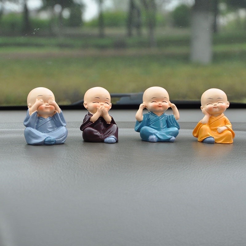 Bộ 4 tượng chú tiểu 4 không để Tapo xe ô tô