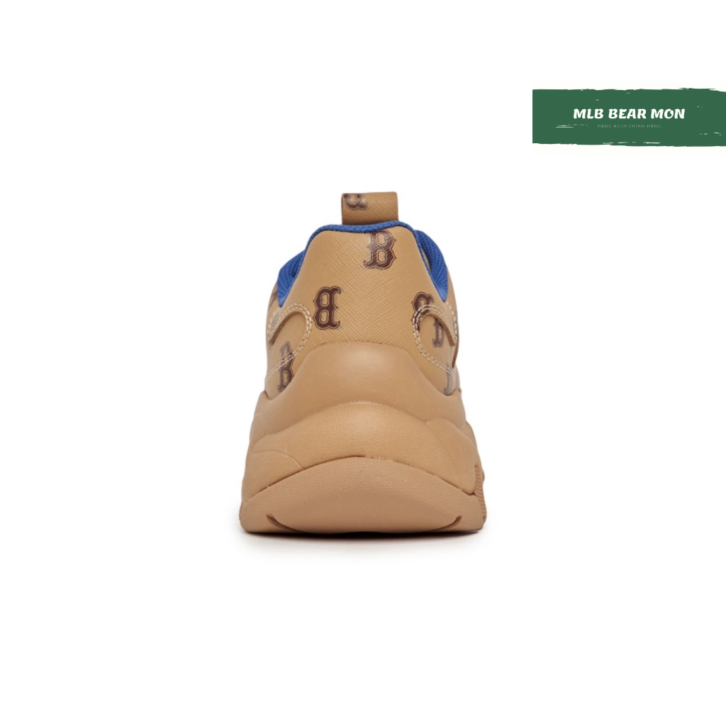 Giày MLB Big Ball Chunky Monotive Boston Red Sox Màu Nâu Logo Chữ B màu xanh dương 3Ashmnp3N-43Brn