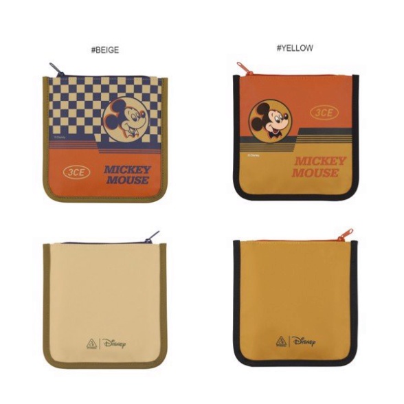 Túi đựng mỹ phẩm Mickey 3.CE Square Pouch Disney - Gọn gàng tiện lợi, sang trọng - CHÍNH HÃNG CSTOREVN