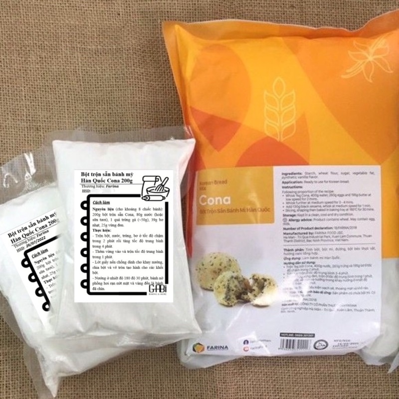 Bột trộn sẵn bánh mỳ Hàn Quốc Cona 200g