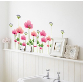 Decal trang trí tường - Chân tường hoa hồng
