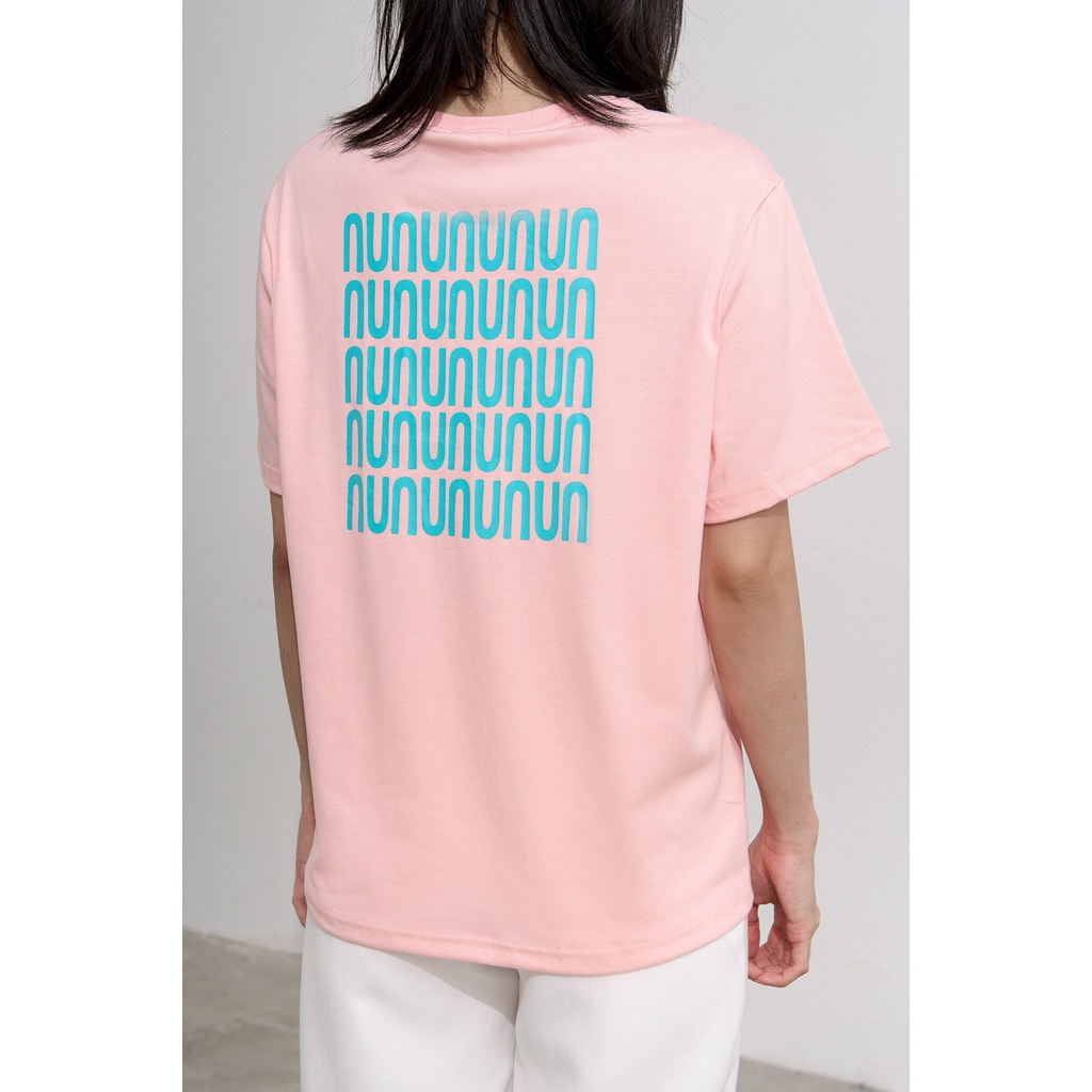 Áo Maybi thun cotton form medium in chữ NU