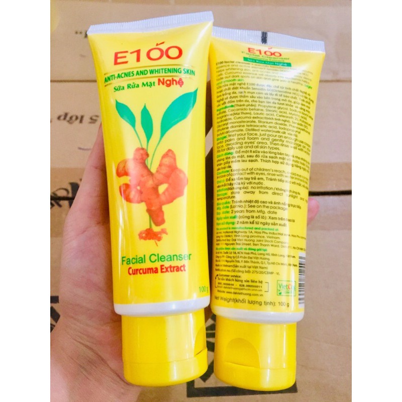 Sữa rửa mặt E100 nghệ lớn 100g