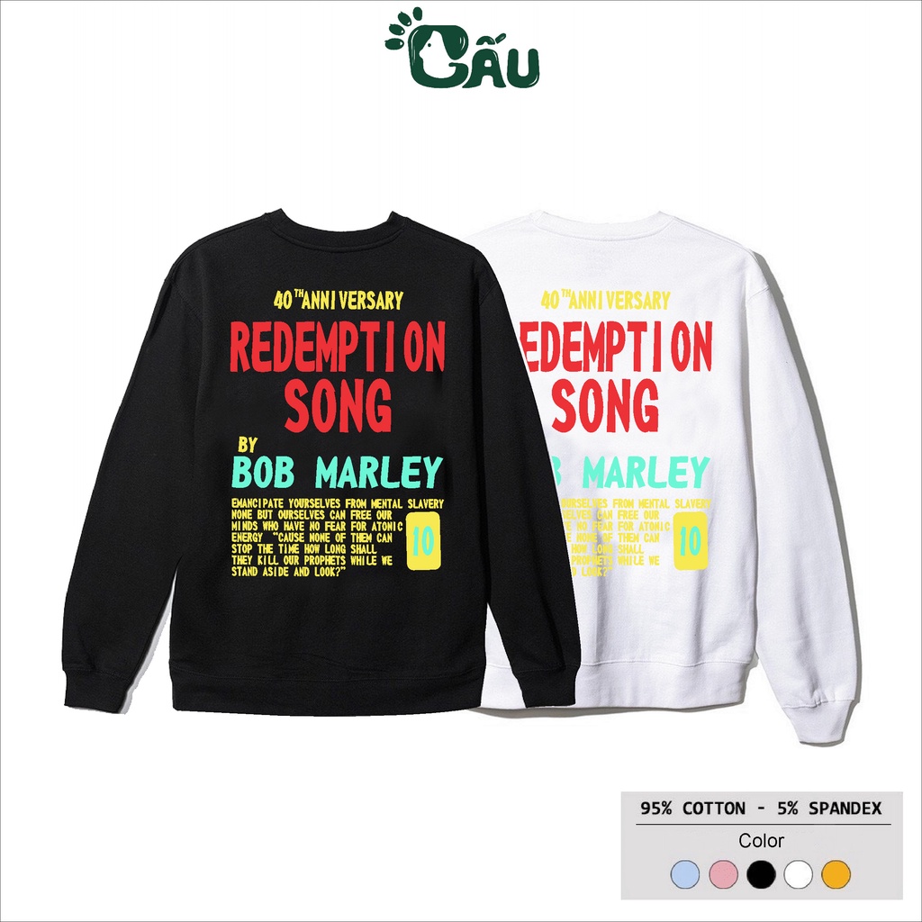 Áo sweater GẤU 194 vải thu đông co dãn, dày dặn mềm mịn form rộng phong cách Unisex - SW BOB MARLEY