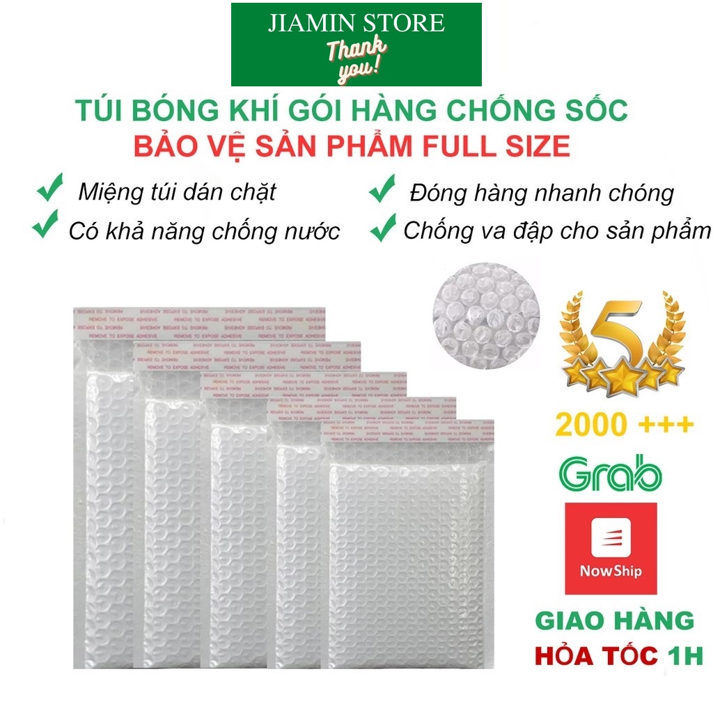 Túi gói hàng chống sốc bóng khí đóng gói hàng hóa an toàn nhiều kích thước, túi bảo vệ sản phẩm, đóng hàng nhanh chóng
