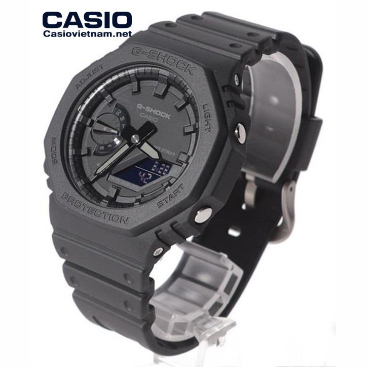 Đồng Hồ Nam Casio G Shock GA-2100-1A1DF Dây Nhựa Màu Đen - Cấu Trúc Lõi Carbon - Chống Nước 200m