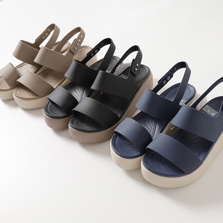 dép sandal đế xuồng 5cm nhựa cá sấu blooklyn low wedge đi mưa, lội nước, đi biển, chống hôi chân
