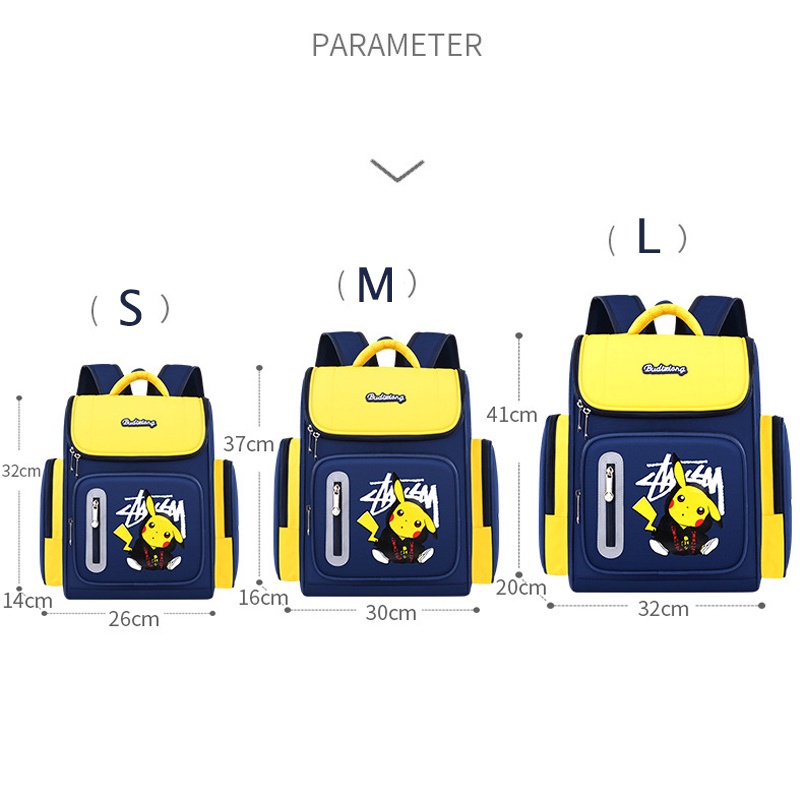 Ba Lô Đi Học Cỡ Lớn Họa Tiết Hoạt Hình Pikachu Dễ Thương