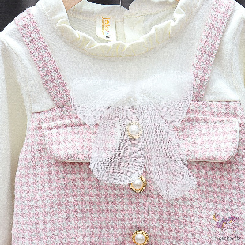 Đầm Công Chúa Phối Ren Thắt Nơ Phong Cách Hàn Quốc Cho Bé Gái