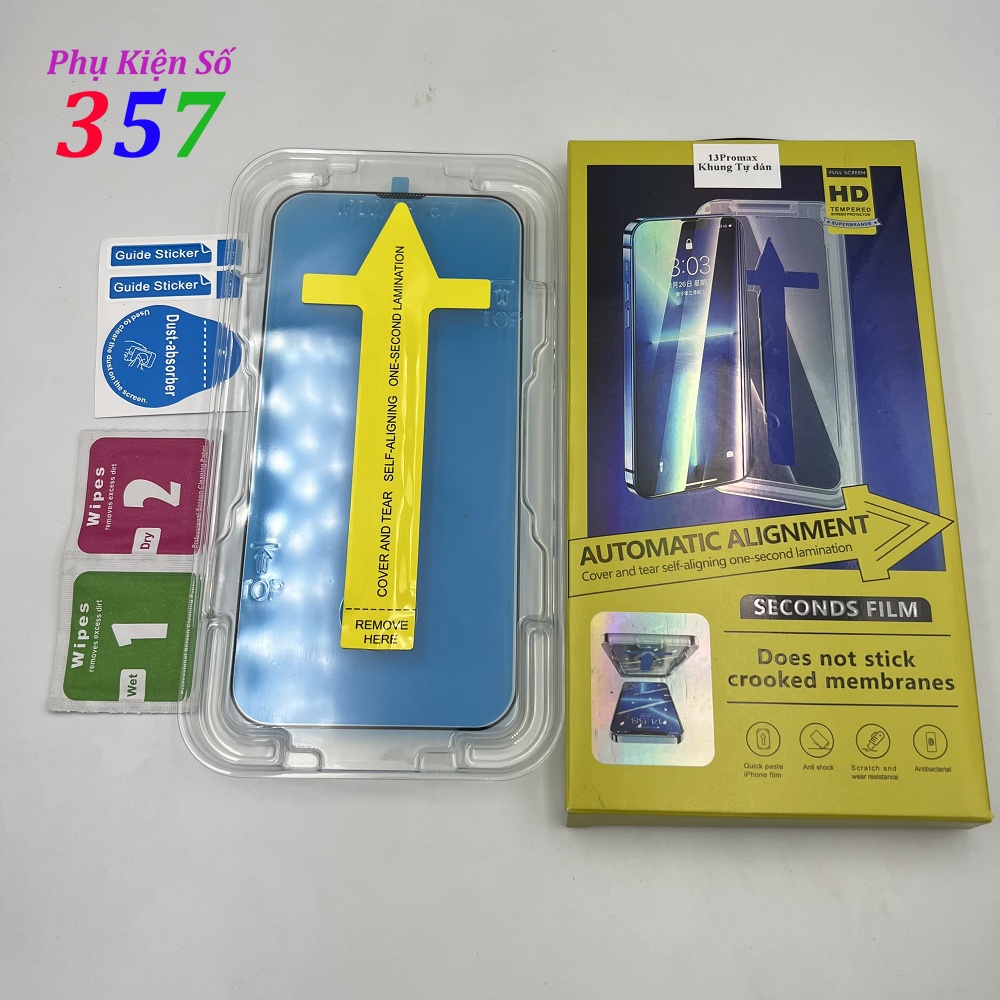 Cường lực Khung Tự Dán Autofit cho iPhone 14/13/12/11/x  full màn HD siêu dễ dán