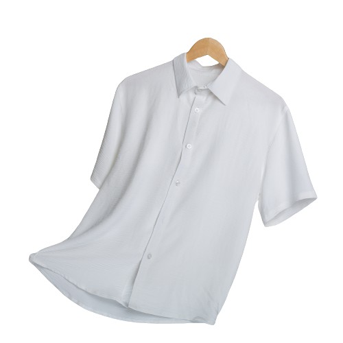 Áo Sơ Mi Nam Nữ Tay Ngắn Unisex Vải Đũi Lụa Chống Nhăn Thoáng Mát QTSM01 | BigBuy360 - bigbuy360.vn
