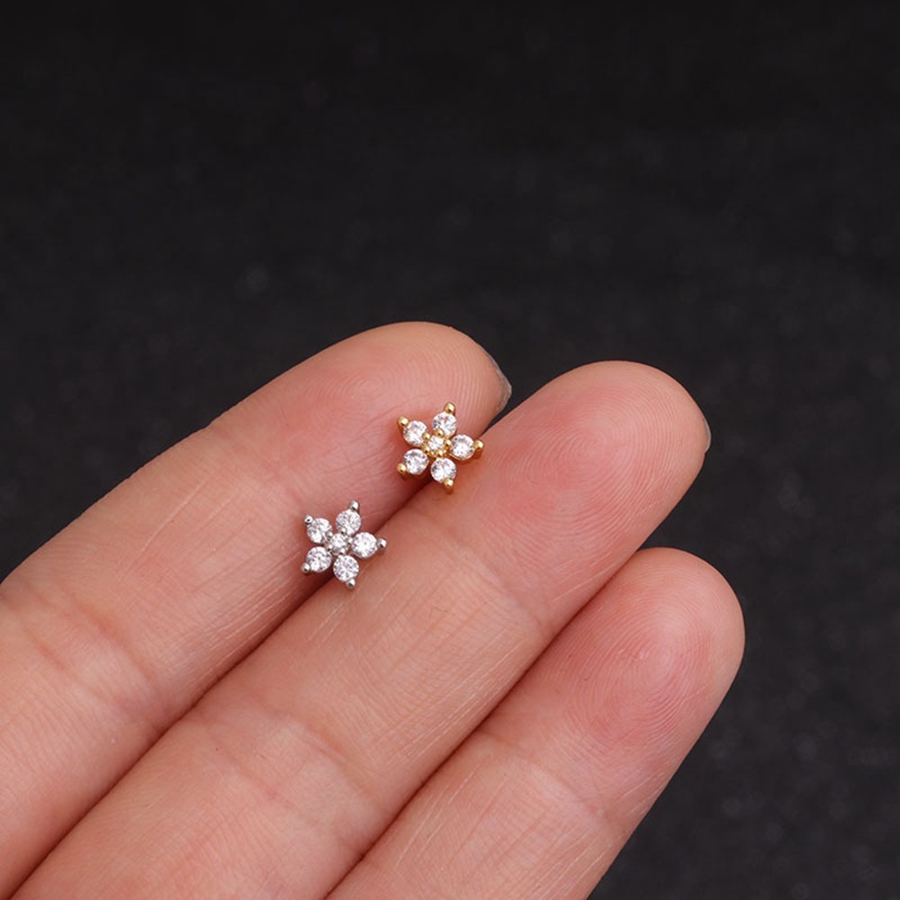 Khuyên Xỏ Cơ Thể Bằng Thép Không Gỉ Đính Đá Zircon 44 Kiểu Thời Trang