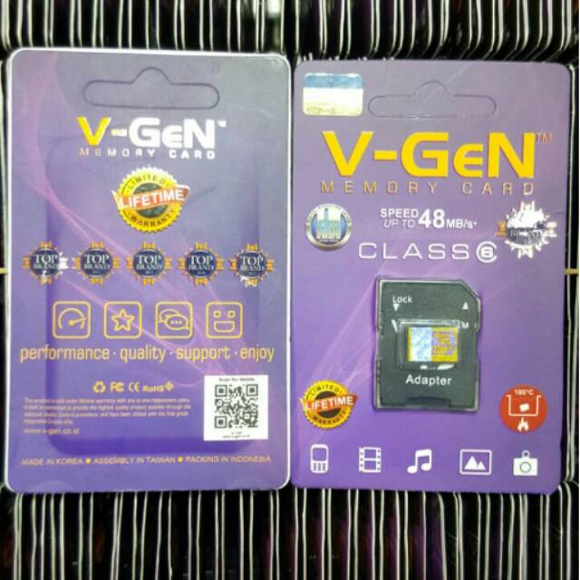 Thẻ Nhớ Microsd V-gen 8gb Class 6 48mb / S + Bộ Chuyển Đổi