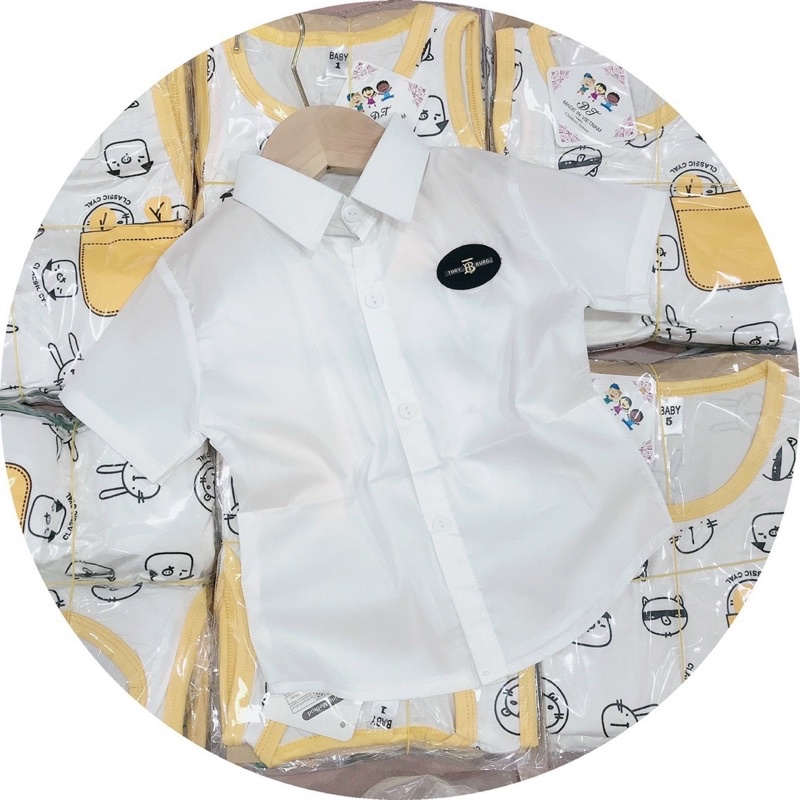 áo sơ mi trắng cộc tay 9-16kg