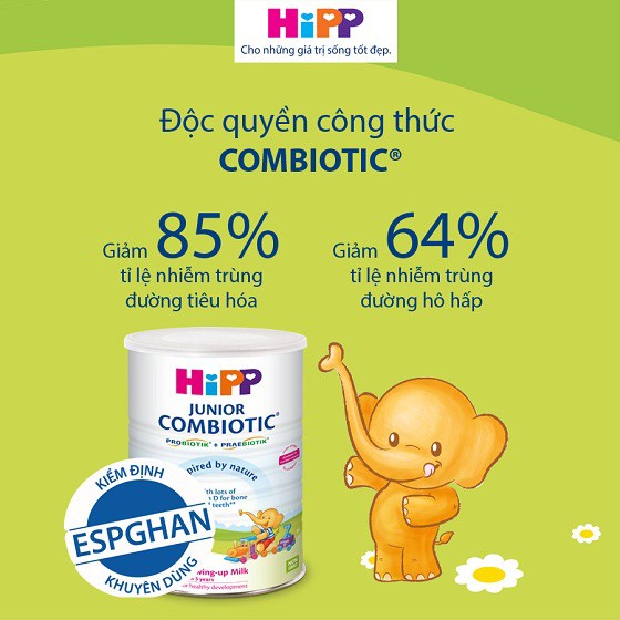 Sữa bột HiPP Organic Combiotic (mẫu mới 2021) lon 350g đủ số 1,2,3