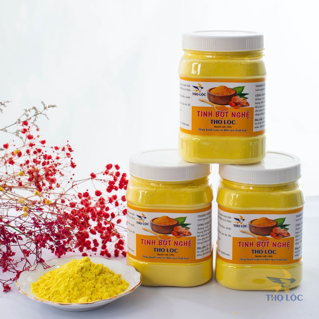Tinh bột nghệ nguyên chất vàng dùng đắp mặt và uống Thọ Lộc 250g 500g