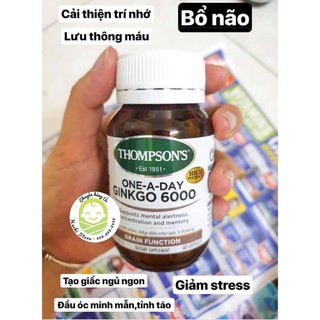 Bổ não Thompsons Ginko hàm lượng cao 6000mg - 60v