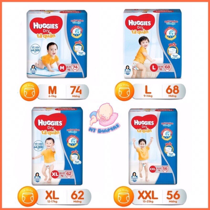 BỈM QUẦN HUGGIES SIZE M74/L68 Huggies