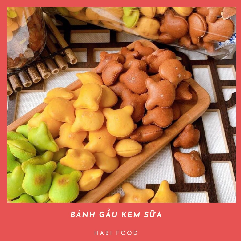 Bánh Gấu Sữa Mix 3 Vị Lọ 400gr