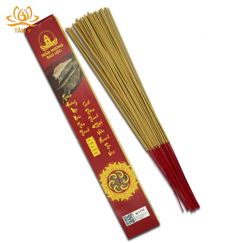 [Bột trầm tự nhiên] Nhang Trầm Hương Có Tăm Hộp 50-100 Nén, 2 Kích Cỡ