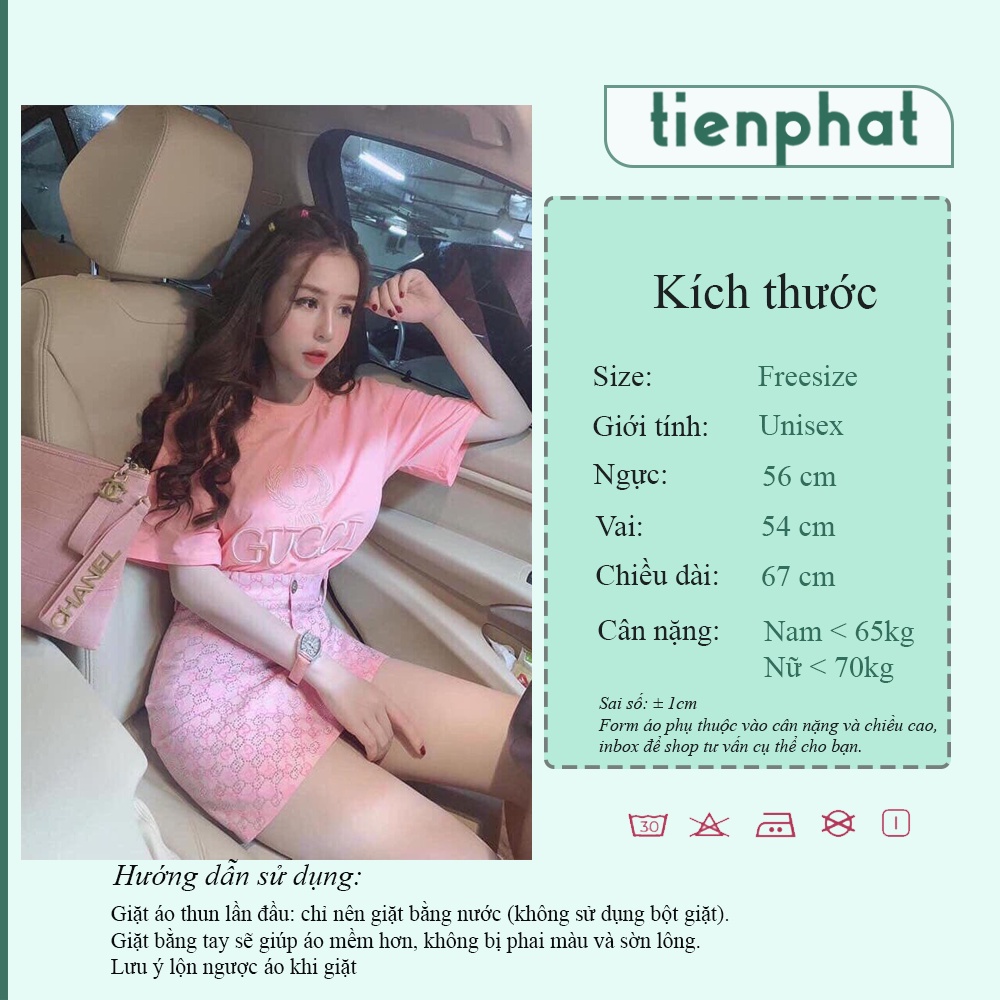 Áo thun nữ - Áo thun thêu form rộng hotgirl