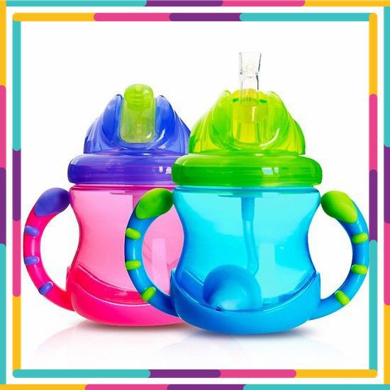 [SP CHÍNH HÃNG]Bình uống nước ống hút silicone Nuby 360 độ 240ml- 10254