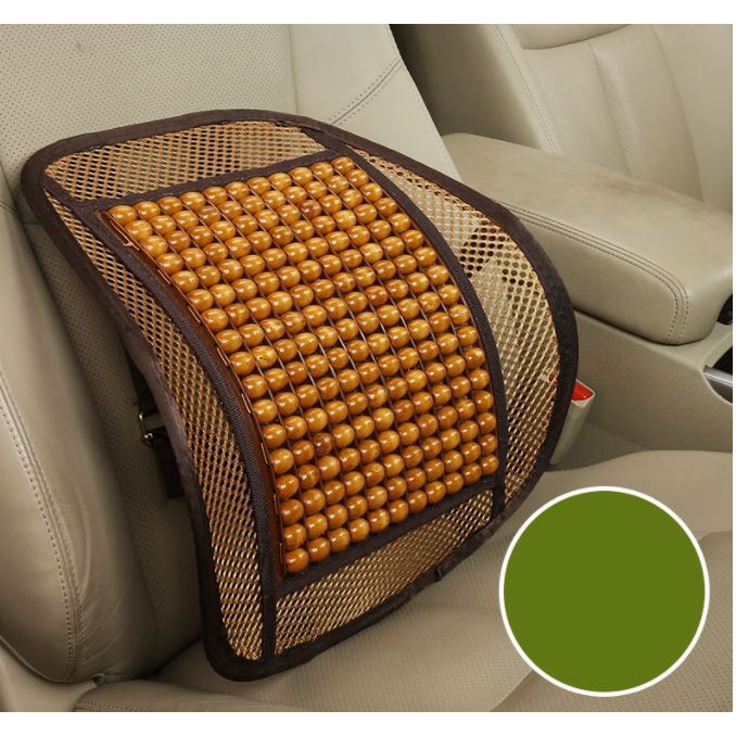 Tựa lưng lưới đan hạt gỗ cho ghế ô tô và văn phòng chống mỏi lưng | BigBuy360 - bigbuy360.vn