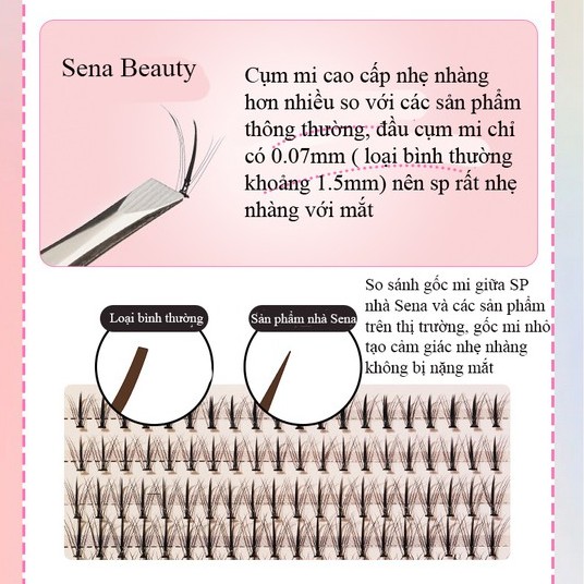 Set mi giả nối sợi 3in1 Sena Beauty