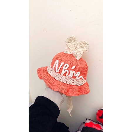 Mũ tai thỏ in tên cho bé gái