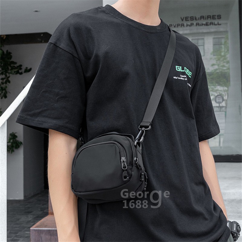Túi Đeo Vai Đựng Điện Thoại Mini Siêu Nhẹ Màu Đen Dành Cho Nam