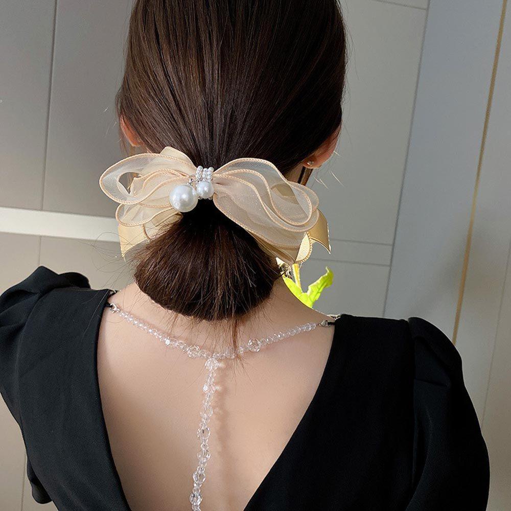 NICKOLAS Kẹp Tóc Càng Cua Đính Nơ Thanh Lịch Cho Nữ Giá Đỡ