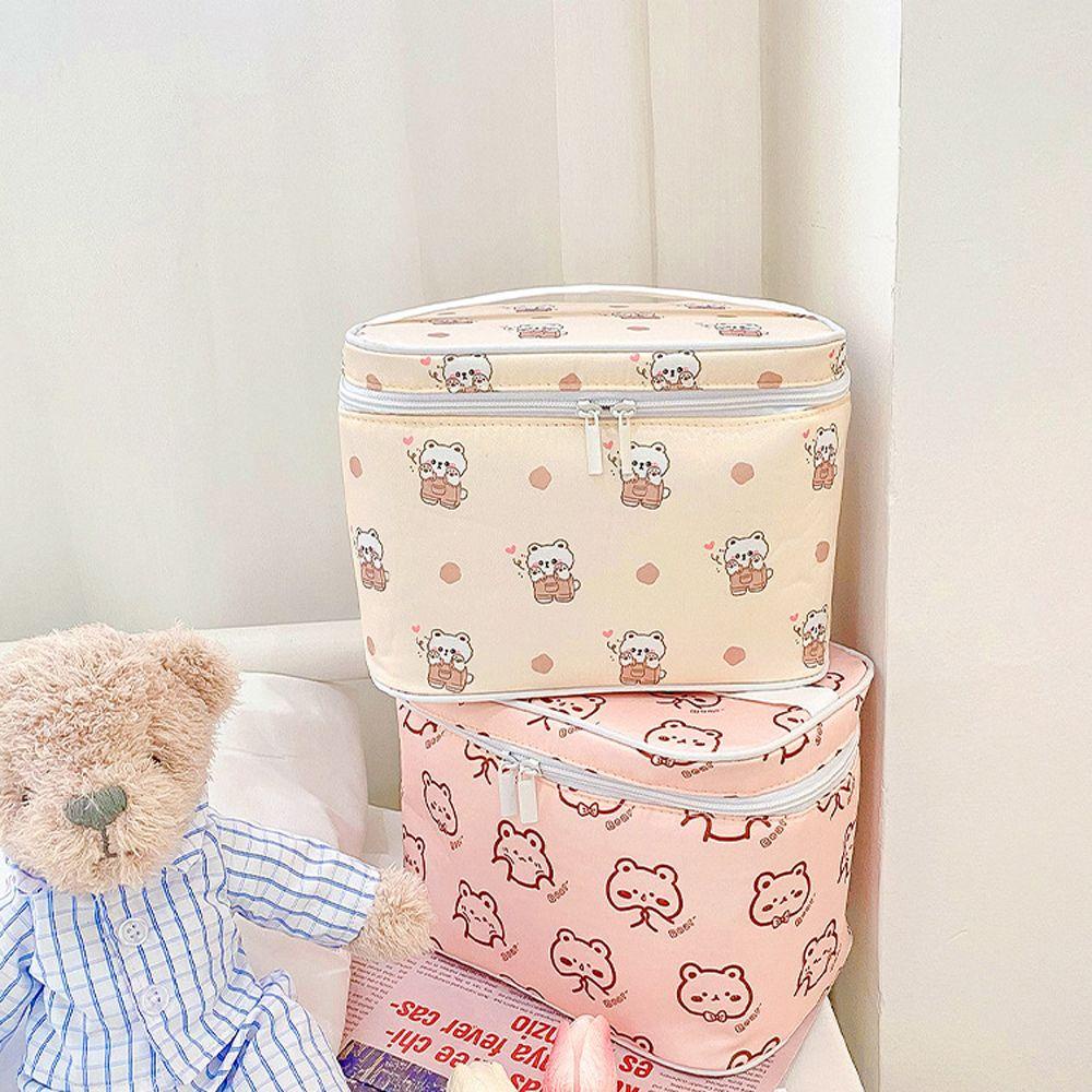 SOMEDAYZL Túi Đựng Mỹ Phẩm Du Lịch Tiện Lợi Họa Tiết Hoạt Hình Xinh Xắn Ốp