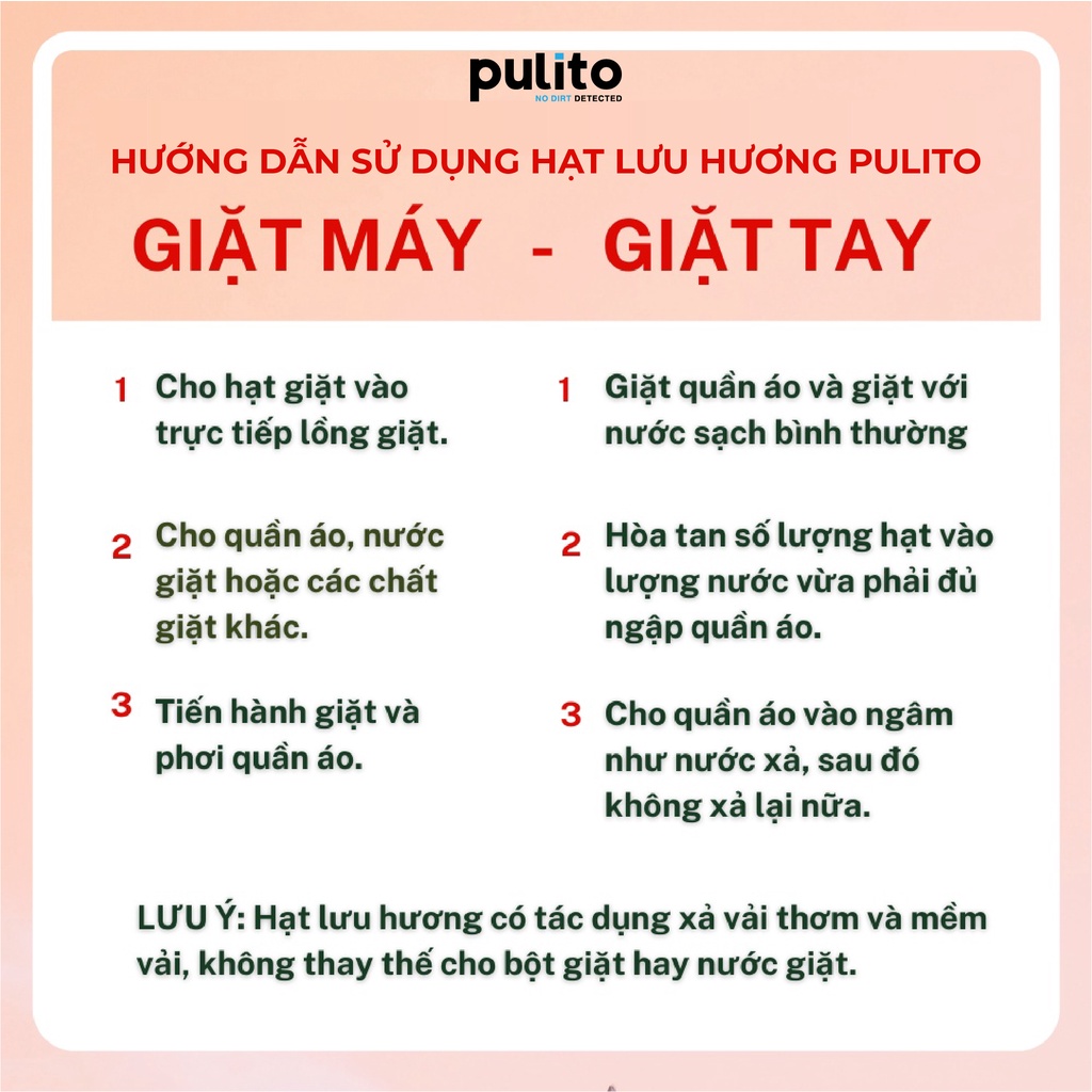 Hạt lưu hương quần áo xả vải Pulito - HLH-01, Viên giặt xả vải lưu hương quần áo