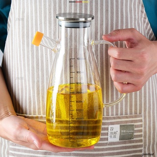 Bình rỗng đựng dầu ăn 1000ml bằng thủy tinh trong suốt đa dụng tiện lợi