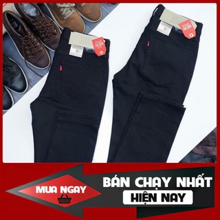 Quần Jeans Levis 511 mầu đen ống đứng, vải jeans mềm, mặc thoải mái, dáng suông, co giãn nhẹ, không phai, sx Cambodia