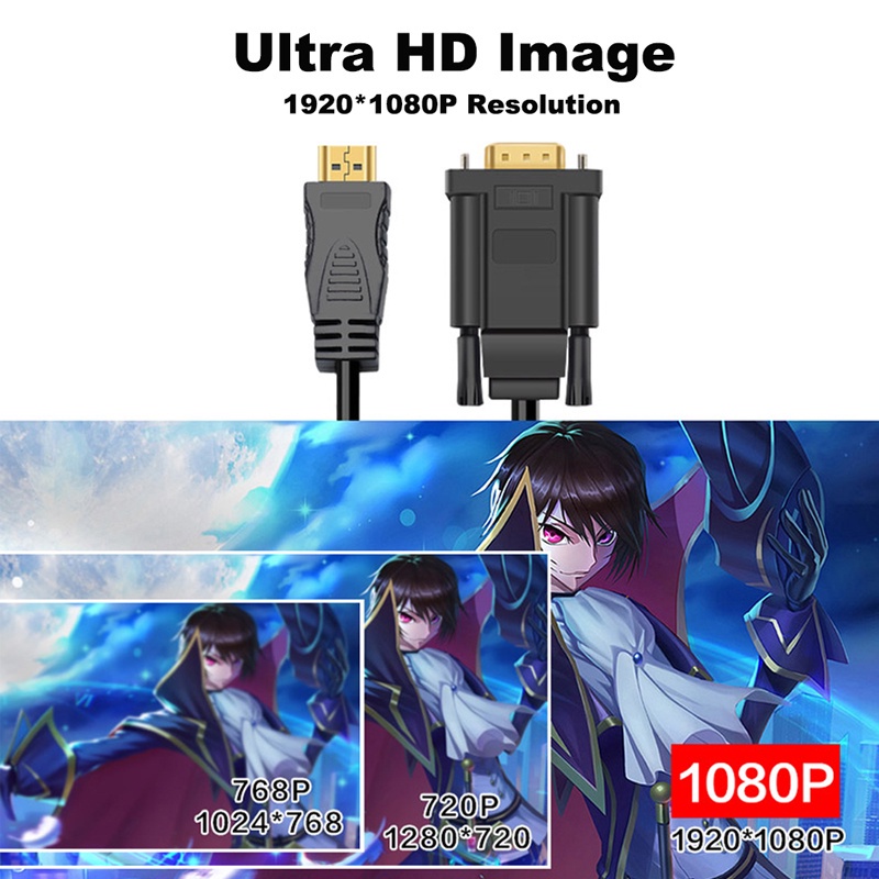 Dây Cáp Chuyển Đổi Âm Thanh / Hình Ảnh HDMI 4K Sang VGA 1080P Tương Thích Với Máy Tính / Laptop / PC / Máy Chiếu / HDTV