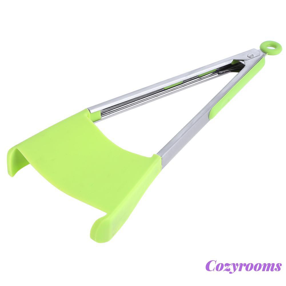 Cozy 2 in 1 Non-stick Heat Resistant Silicone Clever Tongs Clip Kitchen Spatula