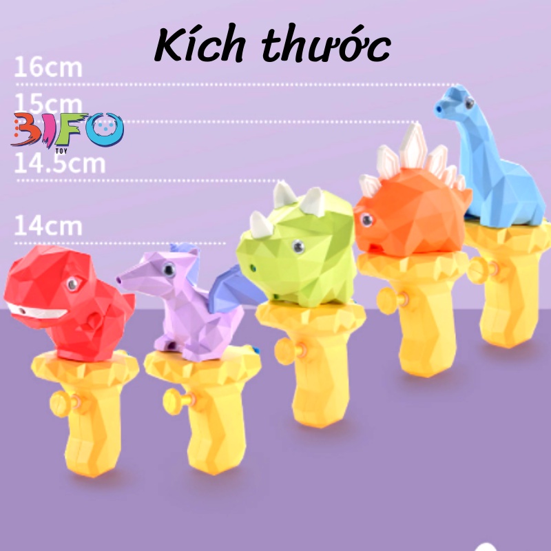 Đồ chơi súng phun nước hình khủng long siêu thú vị cho bé vui chơi tắm mát ngày hè