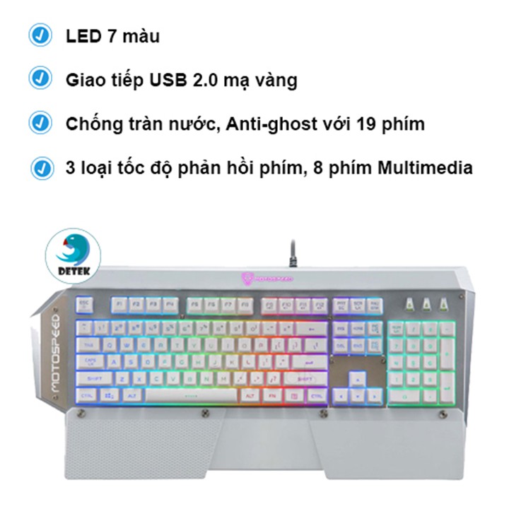 Bàn phím game thủ Motospeed K800L (K808) LED Gaming Keyboard