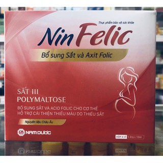 Nin Felic - Bổ sung sắt và Axit Folic - 20 ống x 10ml