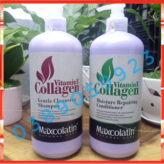 [Chính Hãng]Dầu gội xả tinh chất tơ tằm siêu mềm mượt MaxColatin Vitamin E Collagen 800mlx2