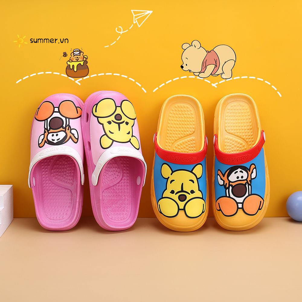 Dép Bít Mũi In Họa Tiết Hoạt Hình Chống Trượt Chống Mài Mòn Thích Hợp Cho Hoạt Động Ngoài Trời Vào Mùa Hè