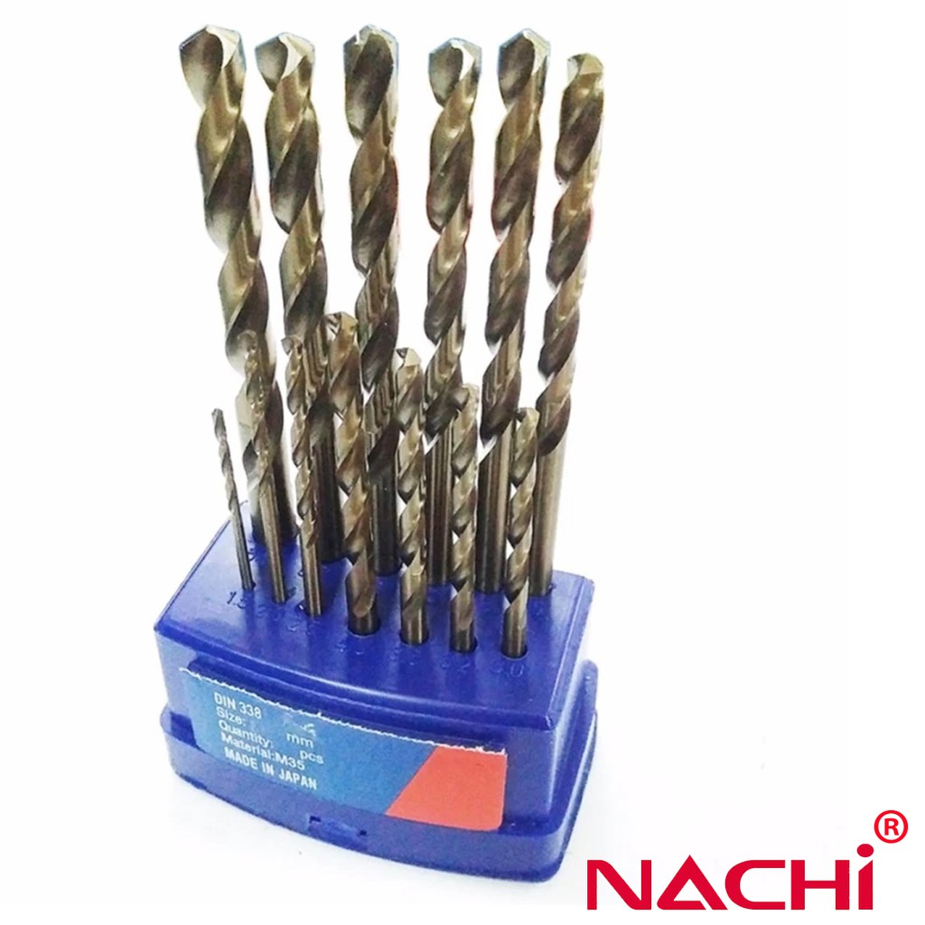 Bộ mũi khoan hợp kim,inox cao cấp 13 chi tiết NACHI (Nhật)