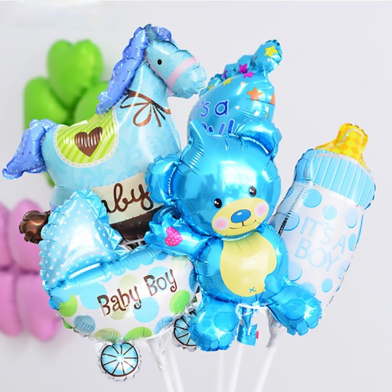 Set 5 bong bóng nhiều hình dáng dùng trang trí tiệc mừng cho bé