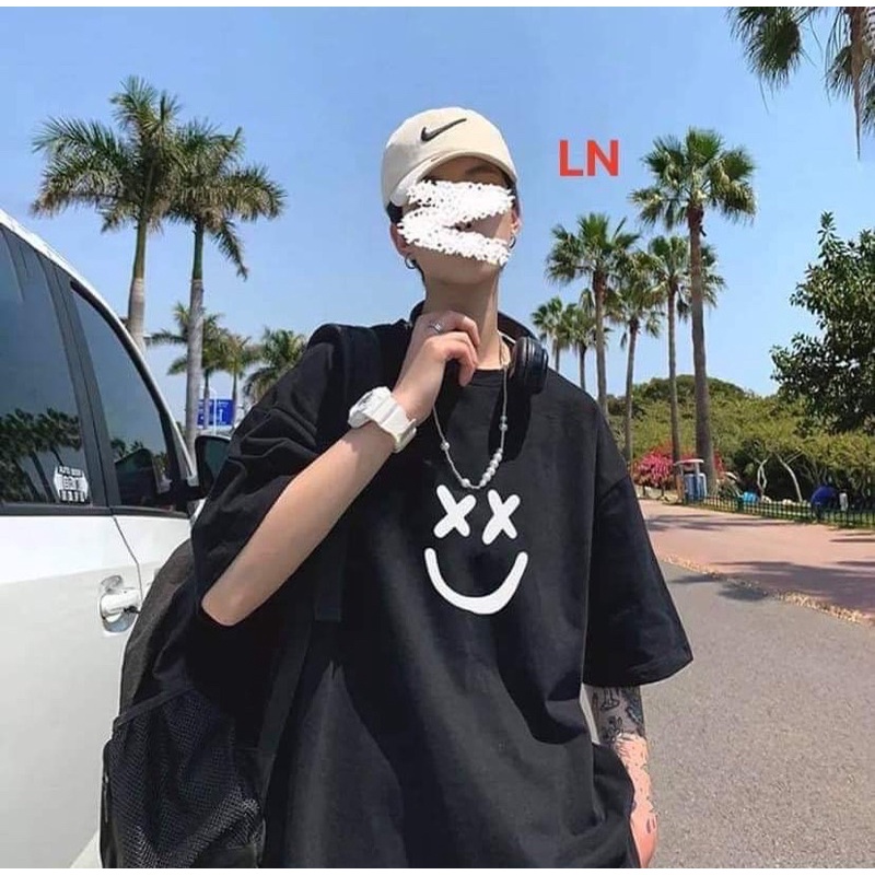 Áo phông mắt XX mặt cười in đậm DA6