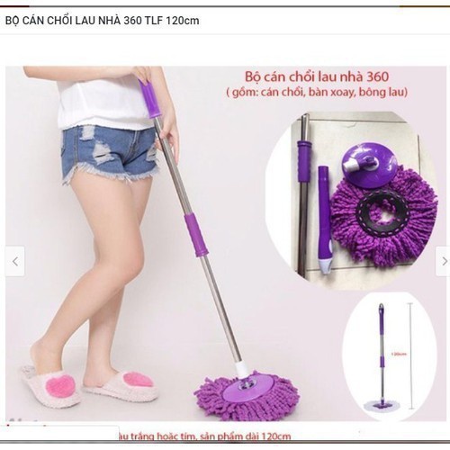 [Giá hủy diệt] CHỔI LAU NHÀ XOAY 360 ĐỘ - Cây lau nhà mâm INOX tiện lợi - Lắp ráp dễ dàng - Rẻ hơn hoàn tiền