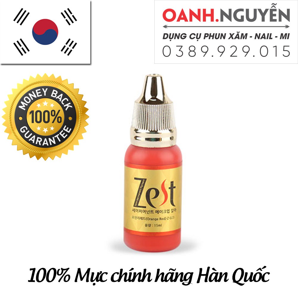 Mực Phun Môi Chính ZEST Hãng Hàn Quốc 15ml